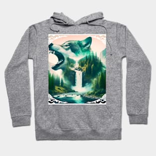 Landscape With Wolf Illustration Hoodie